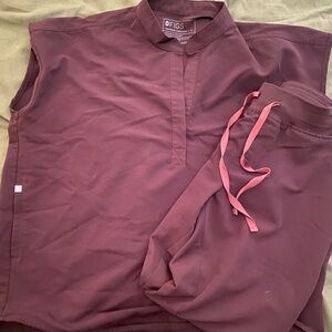 FIGS Espresso Zamora and Rafaela Oversized Scrub Top- both MEDIUM